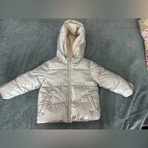 Gap ColdControl Max Winter Puffer Jacket Waterproof Girl Metallic Size 4